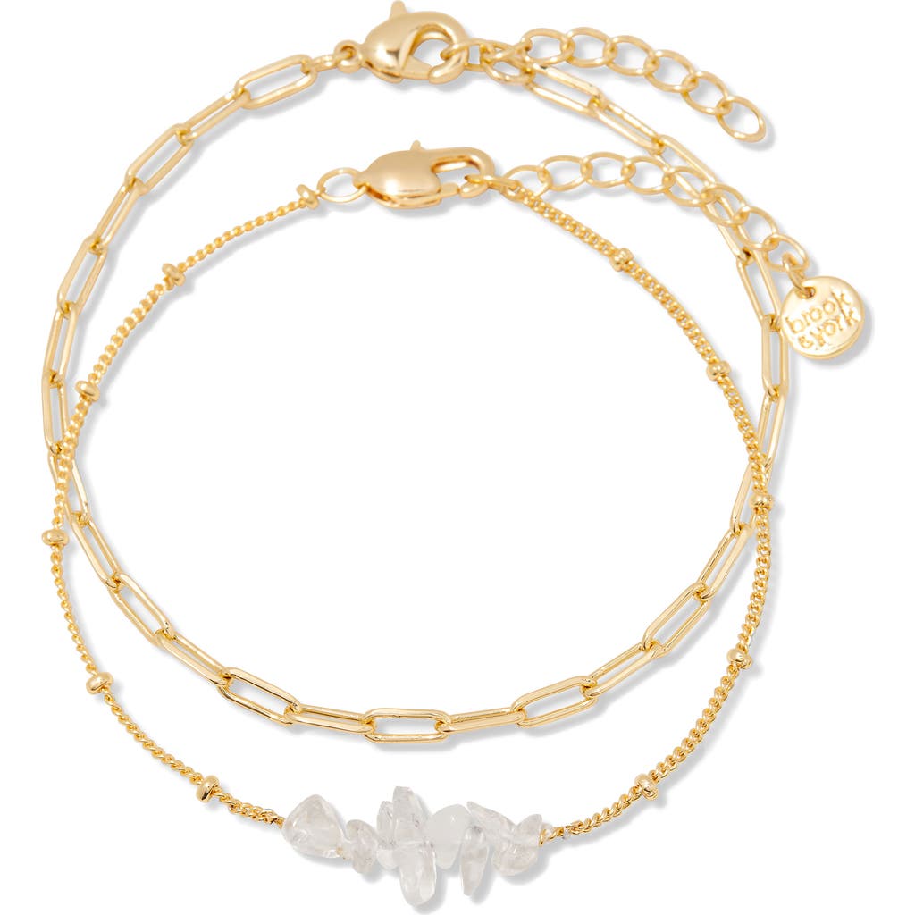 Brook & York Brook And York Alex Stacked Bead & Link Bracelet Set In Gold April