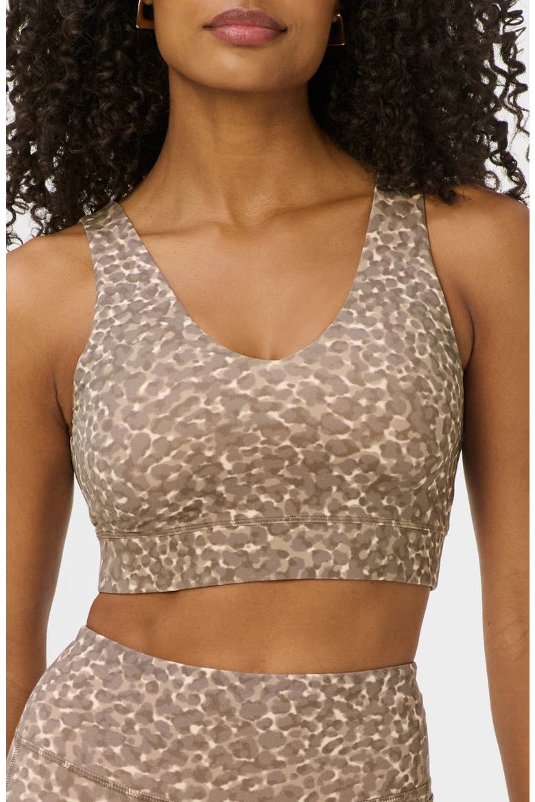 Ultimate Yoga Sports Bra, Main, color, BEIGE OFFBEAT ANIMAL PRINT
