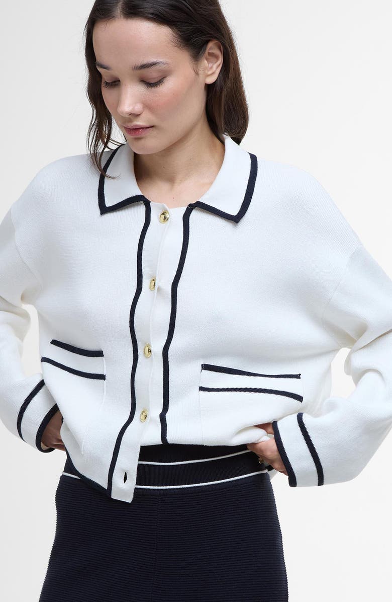 Barbour Maisy Wide Leg Cotton Knit Pants, Alternate, color, Dark Navy