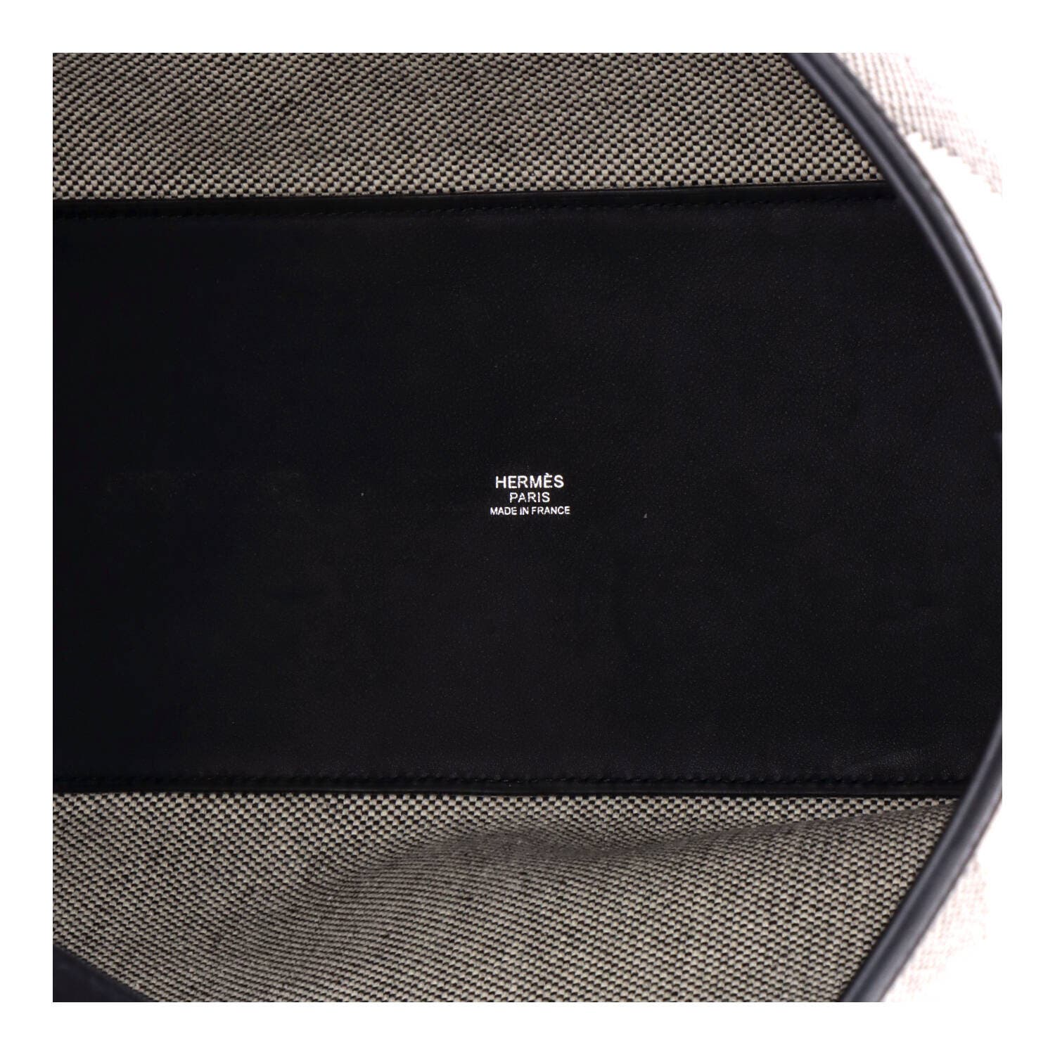 Cabas H en Biais Tote Canvas with Leather 40, Alternate, color, Black