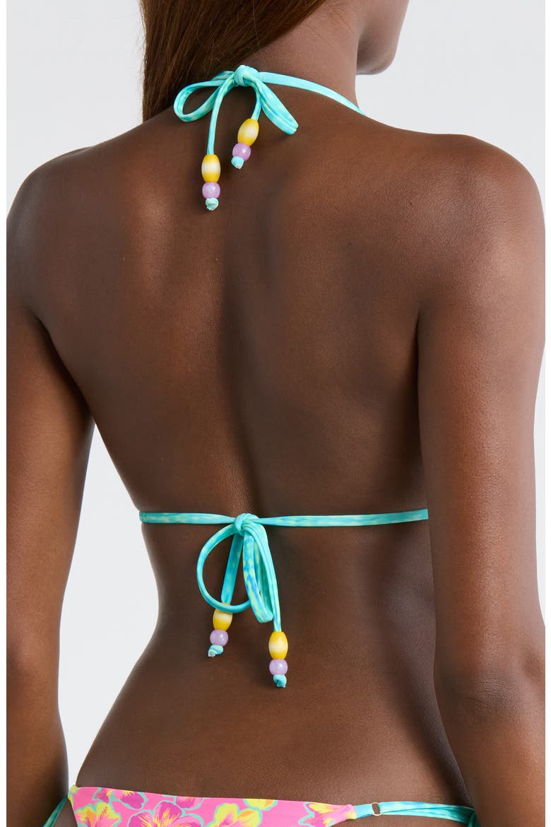 Frill Halter Bikini Top, Alternate, color, SUN POP