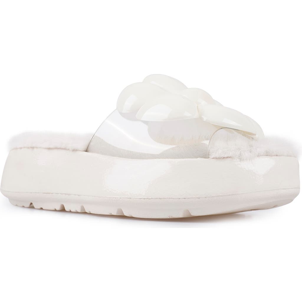 Shop Zigi Cass Faux Fur Lined Sandal In White