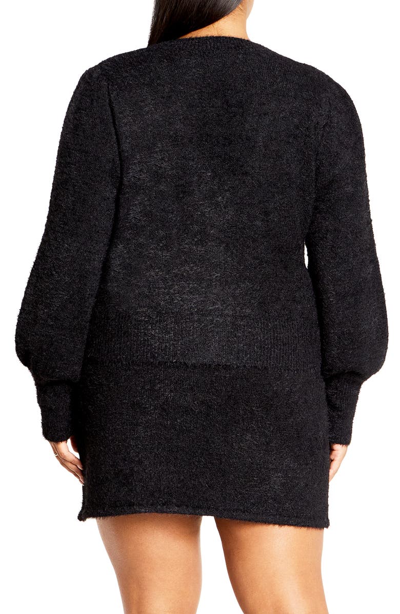 City Chic Marnie Cardigan, Alternate, color, Black