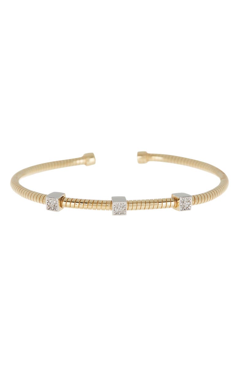 MESHMERISE Diamond Station Bangle Bracelet, Main, color, Yellow