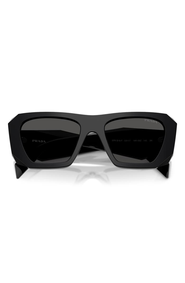 Prada 53mm Square Sunglasses, Alternate, color, Black / Dark Grey