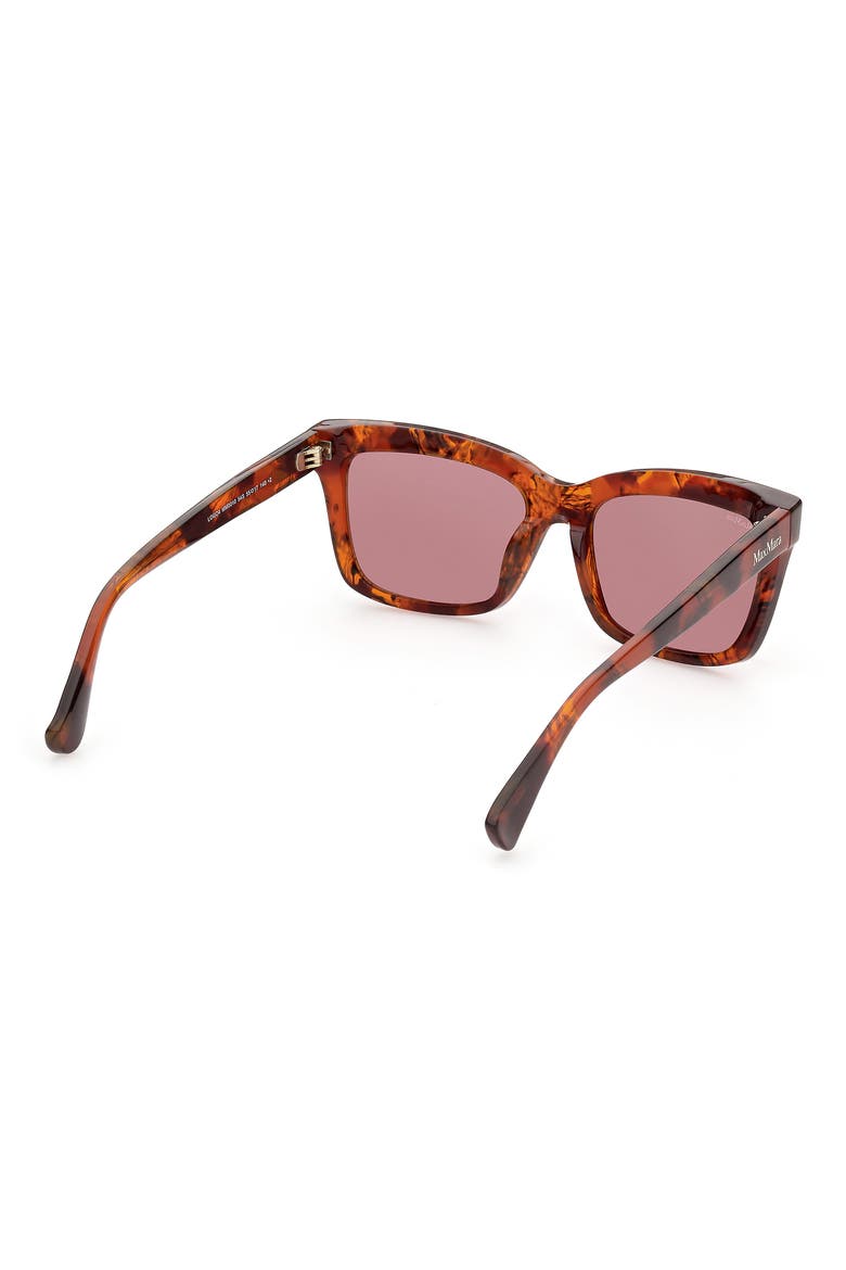 55mm Rectangular Sunglasses, Alternate, color, RED HAVANA / BORDEAUX