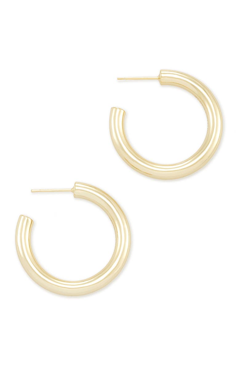 Kendra Scott Colette Hoop Earrings, Alternate, color, Gold White Cz