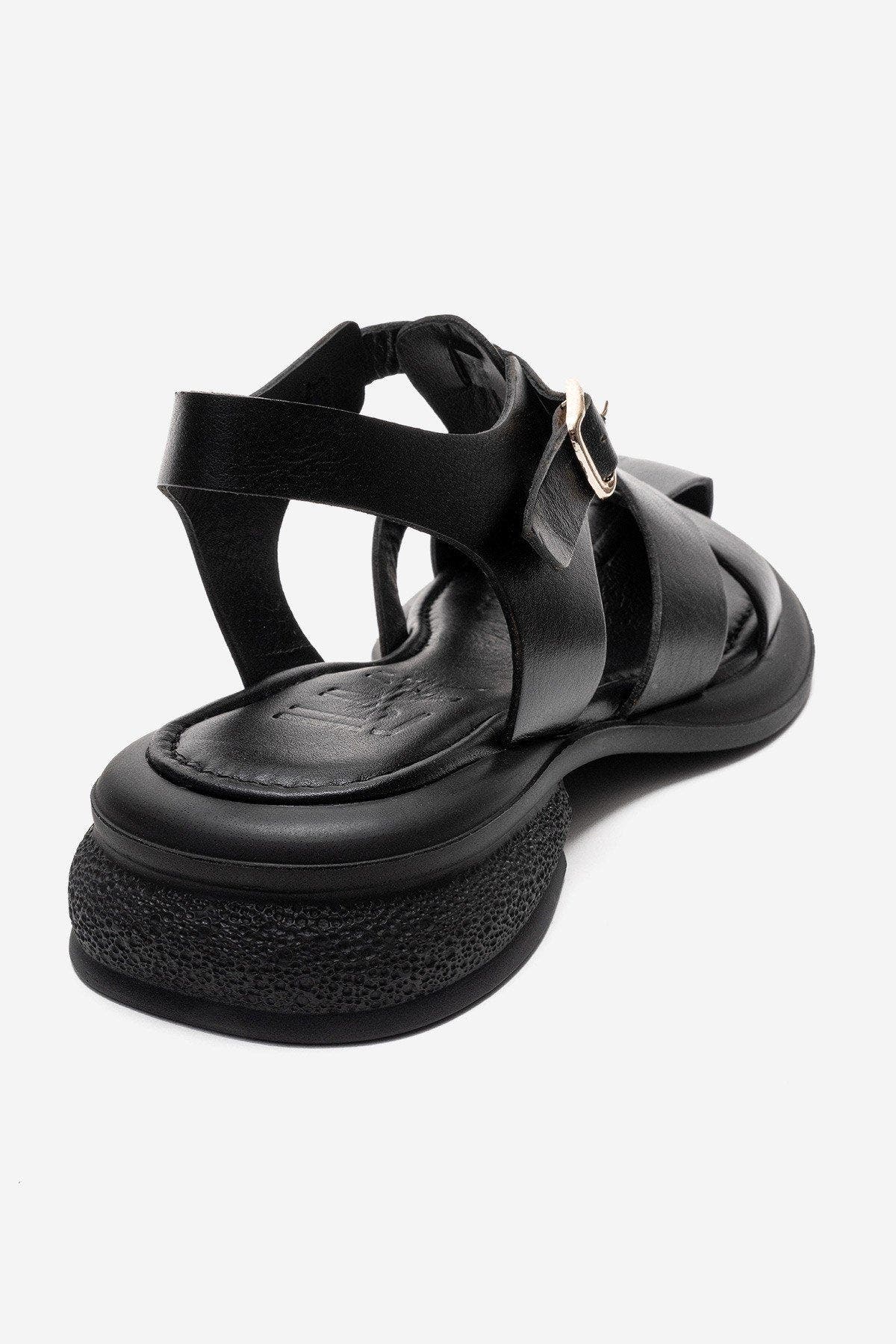 Forever & Always Shoes Guido Leather Sandal, Alternate, color, Black