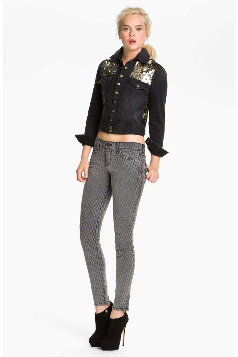 Print Stretch Skinny Jeans, Alternate, color, FISHNET