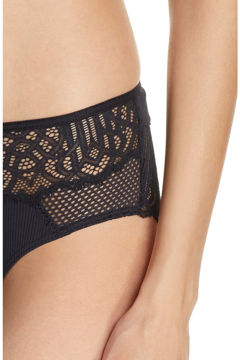 Nala Lace Trim Briefs, Alternate, color, BLACK
