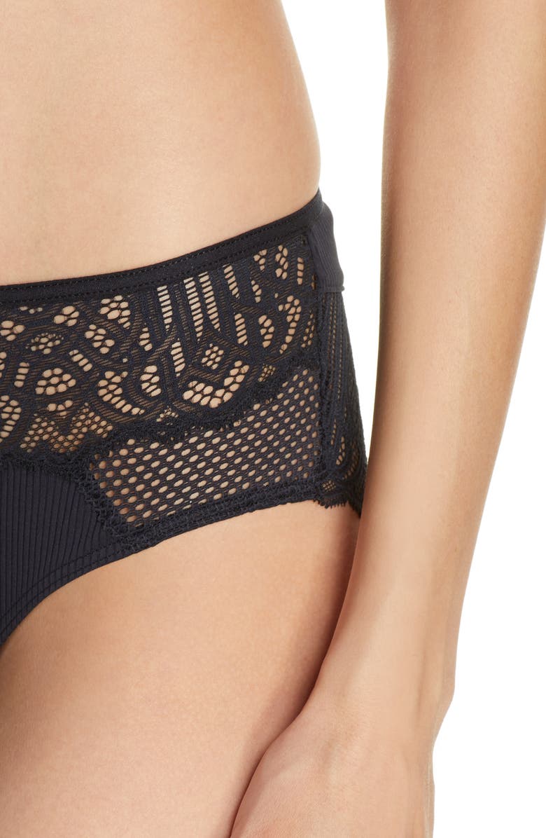 Hanro Nala Lace Trim Briefs, Alternate, color, 