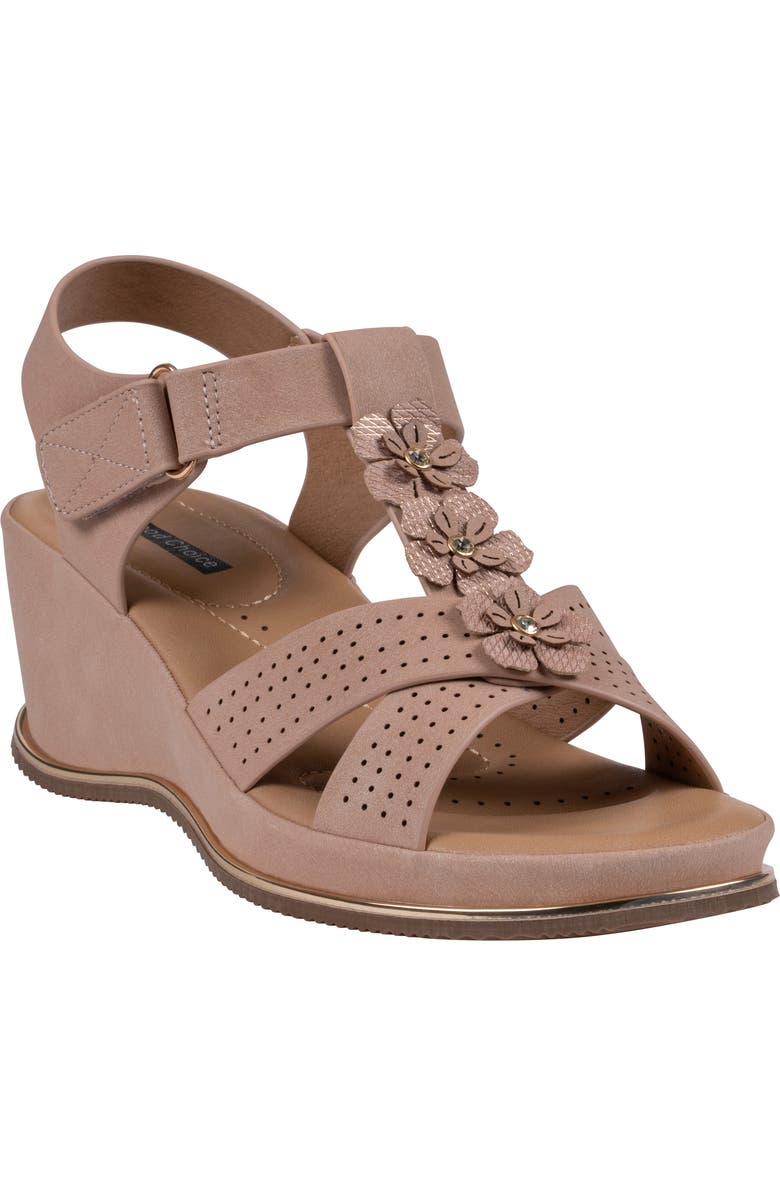 GOOD CHOICE NEW YORK Miko Wedge Sandal, Main, color, Blush