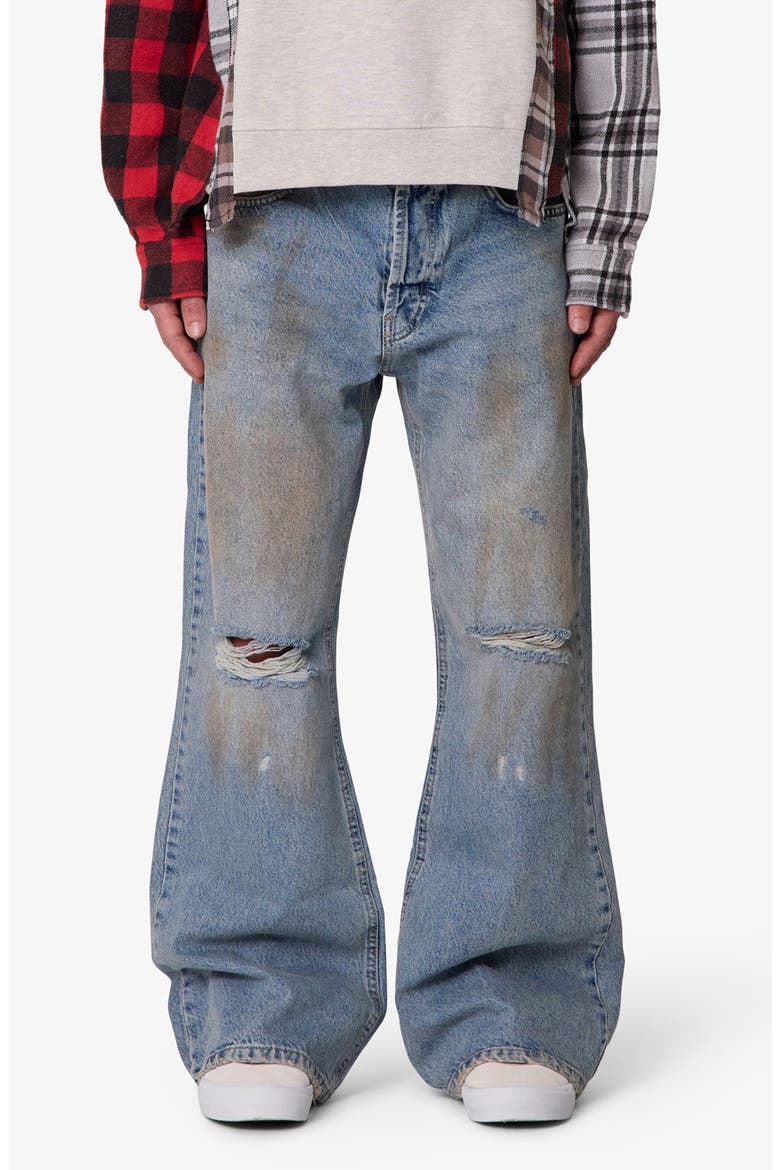 Ripped & Distressed Kick Flare Jeans, Main, color, WESTERN BLUE