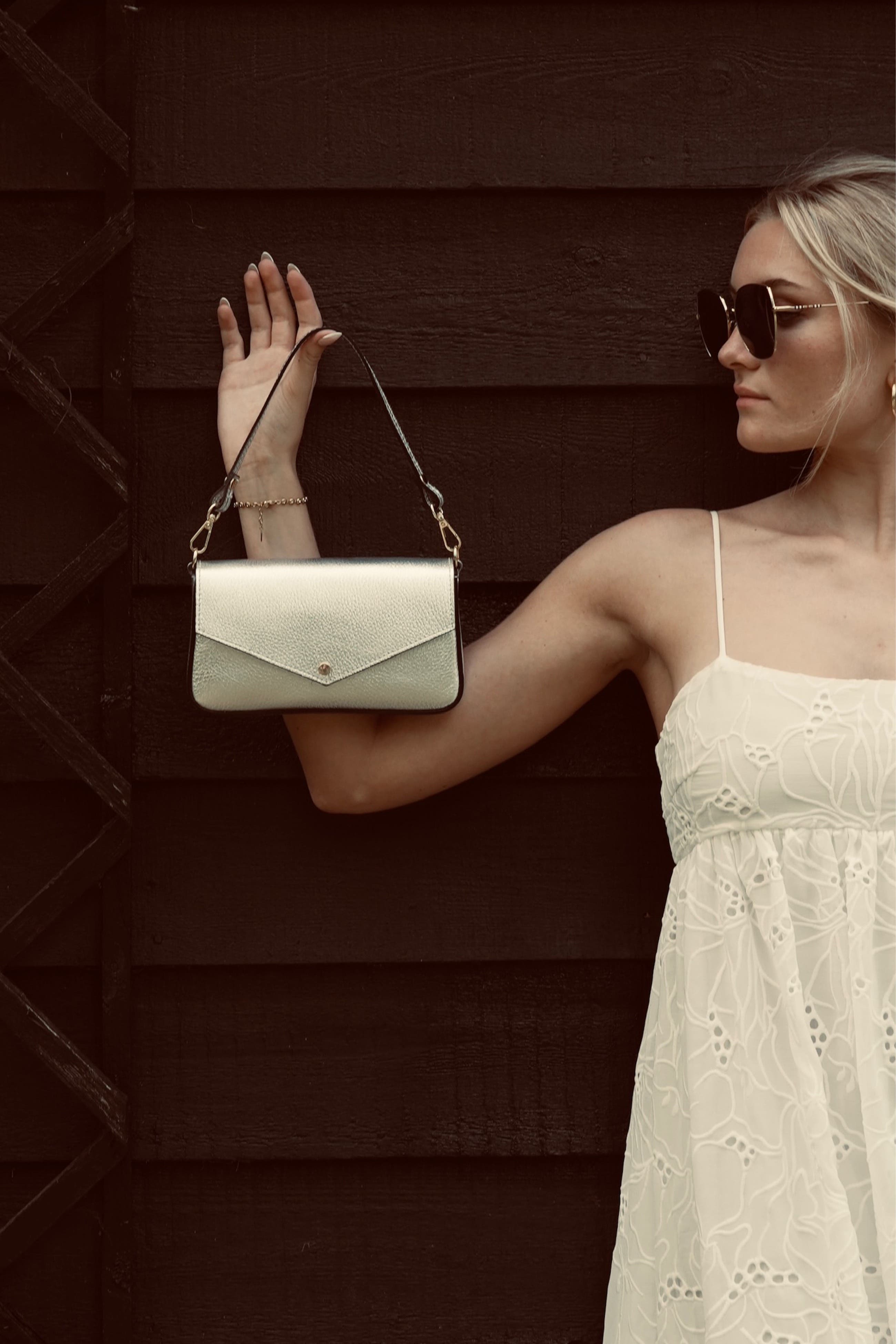 The Munro Leather Shoulder Bag, Alternate, color, Silver