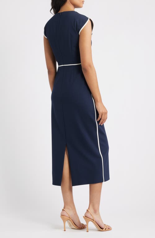 Hugo Boss Boss Detira Cap Sleeve Sheath Dress In Blue