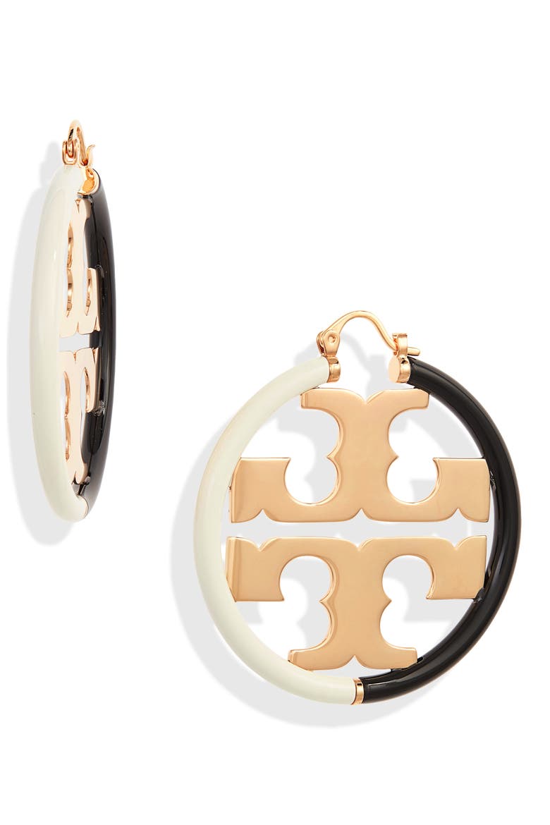 Miller Hoop Earrings, Main, color, BRASS / GROUND OFF ENAMEL