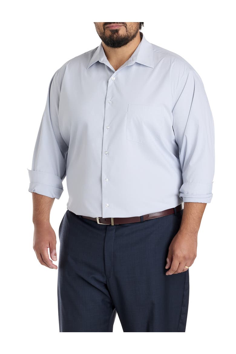 Big & Tall Diamond Patterned Performance Dress Shirt, Alternate, color, GREY