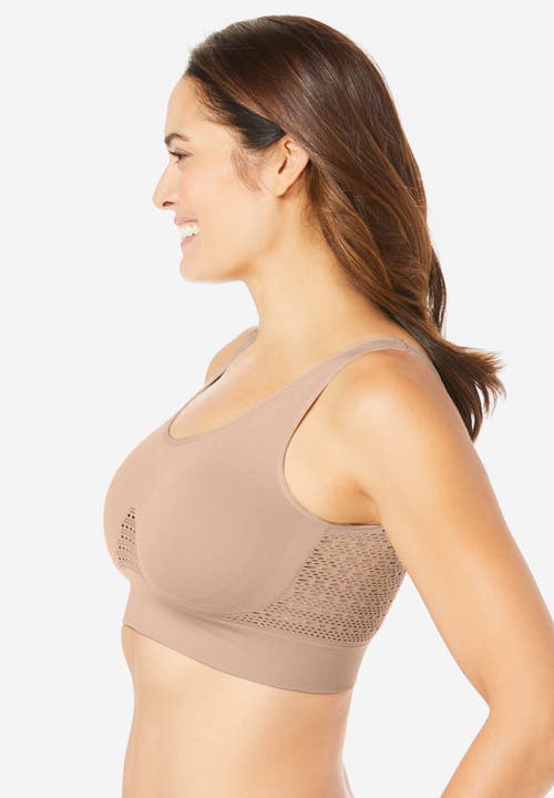 Secret Solutions Wireless Cooling Seamless Bra In Neutral
