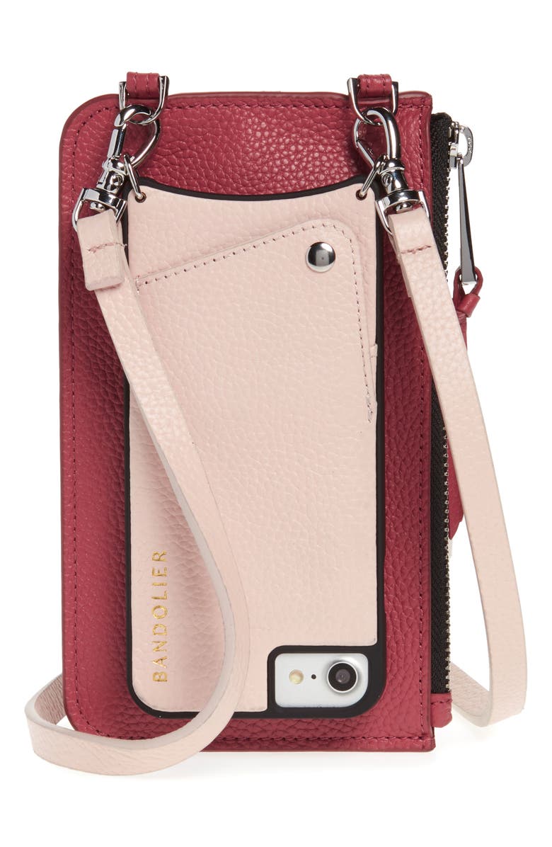 Bandolier Emma Leather iPhone 7/8 & 7/8 Plus Crossbody Case, Main, color, 