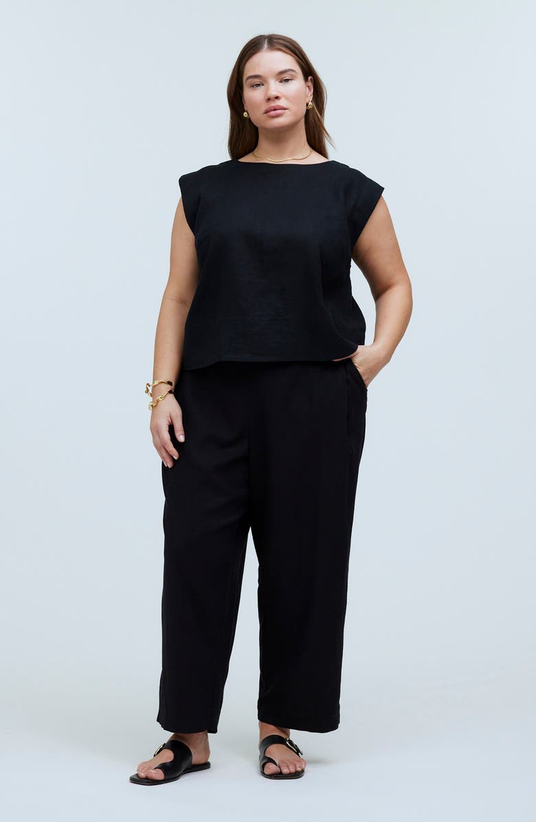 Madewell Bateau Neck Linen Top, Alternate, color, 