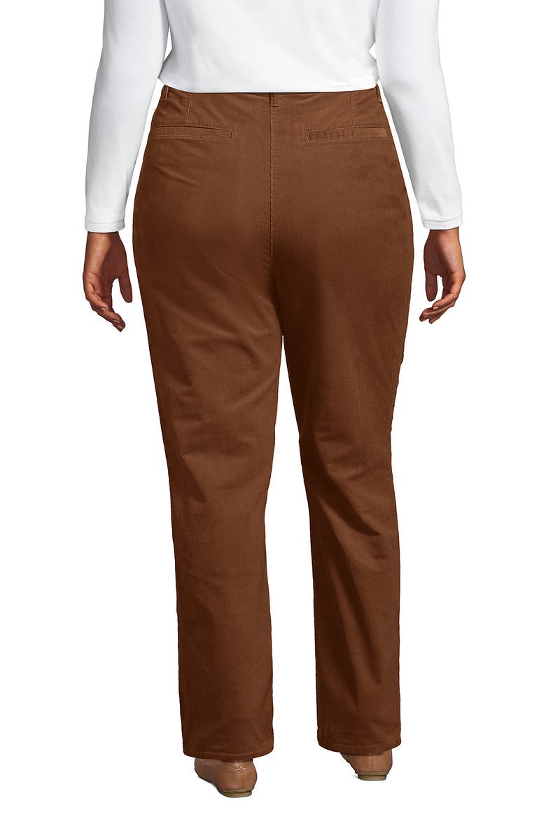 Plus Size Corduroy High Rise Rail Straight Leg Pants, Alternate, color, Maple Toffee