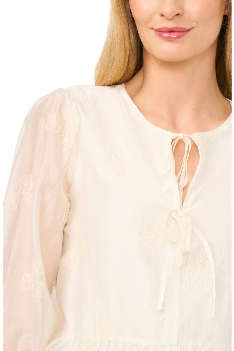 Floral Embroidered Ruffle Peplum Top, Alternate, color, NEW IVORY