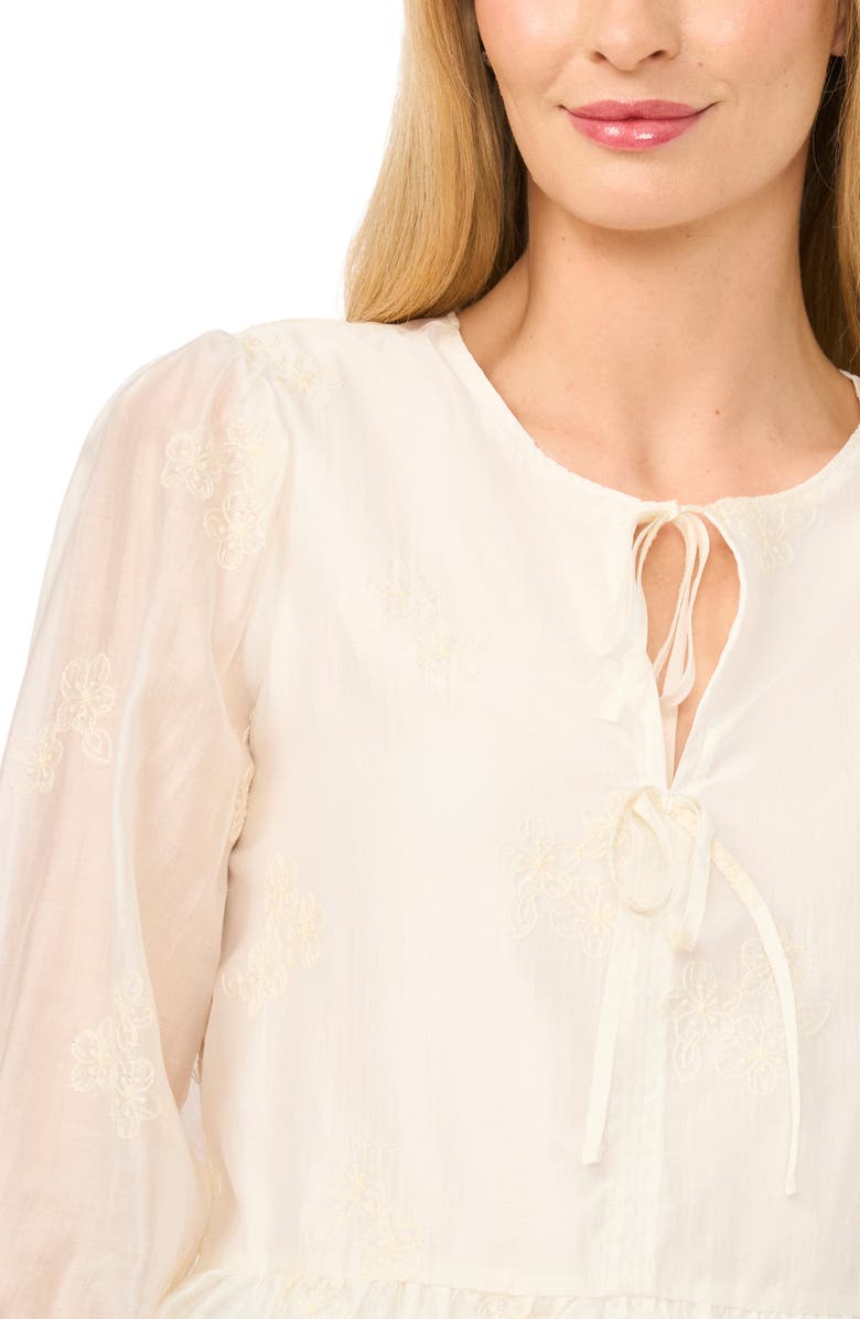 CeCe Floral Embroidered Ruffle Peplum Top, Alternate, color, 