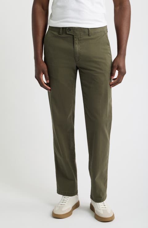 Evans Flat Front Straight Leg Chinos