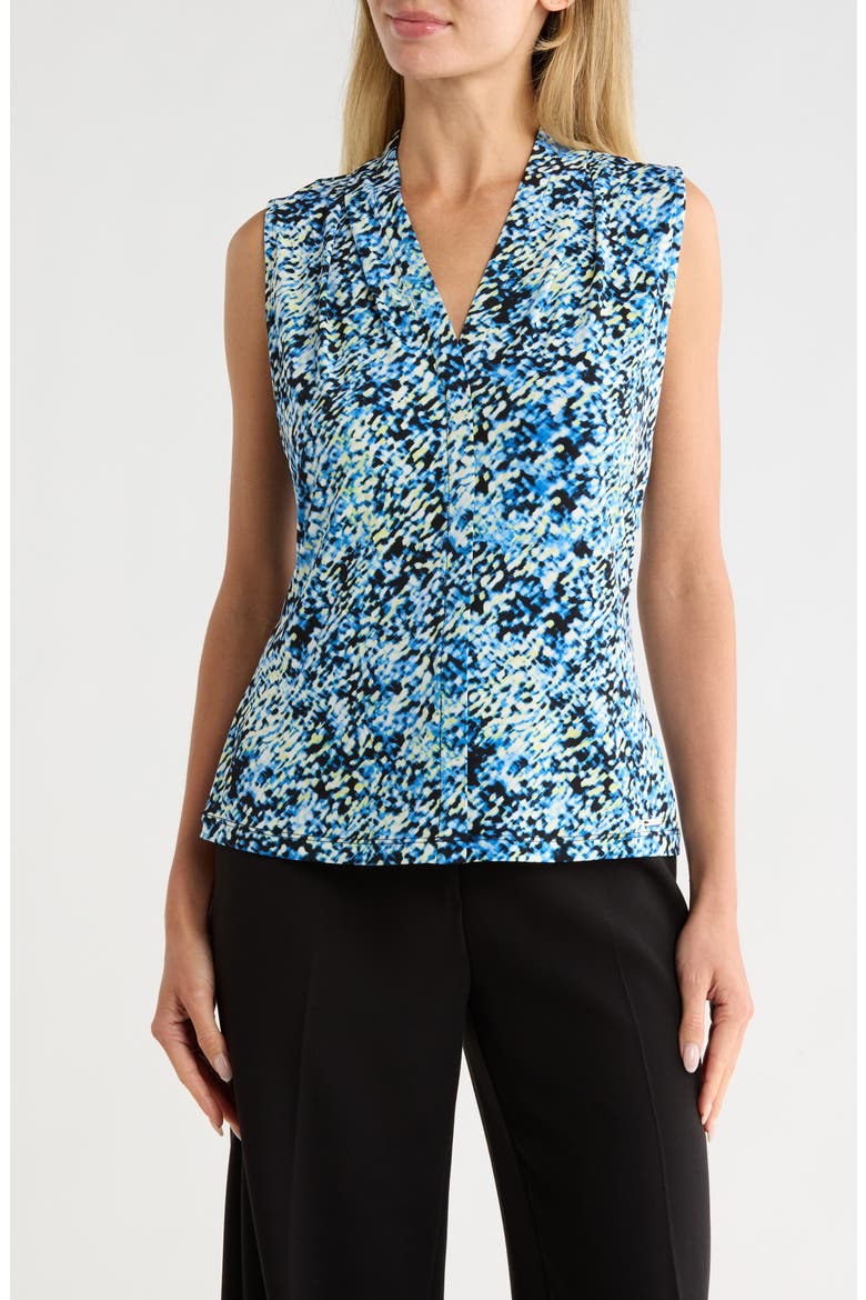 V-Neck Sleeveless Jersey Top, Main, color, STAR SAPPHIRE MULTI