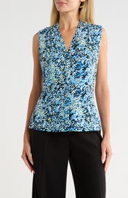 Calvin Klein V-Neck Sleeveless Jersey Top