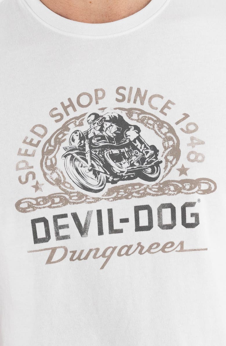 Devil-Dog Dungarees Speed Shop Graphic T-Shirt, Alternate, color, White