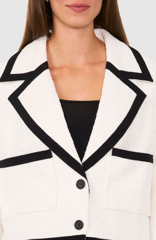 Halogen ® Tipped Single Breasted Crop Blazer