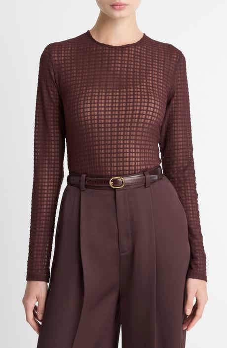 Vince Shadow Grid Top