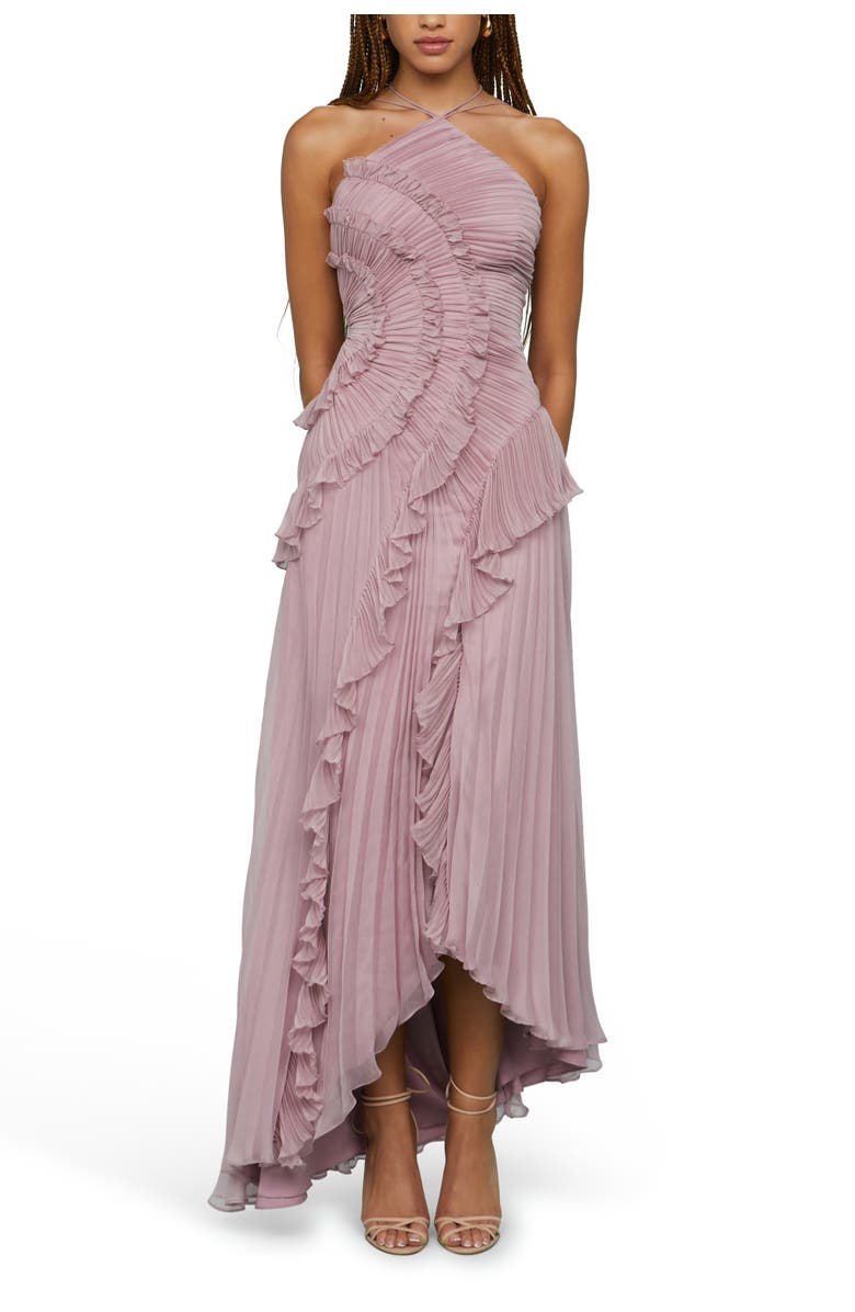 AMUR Lorelie halter gown, Alternate, color, Water Hyacinth