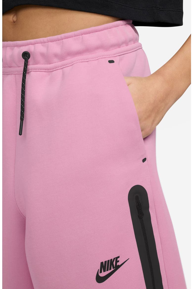 Kids' Nike Sportswear Tech Fleece Wide Leg Pants, Alternate, color, 621 PINK RISE/BLACK