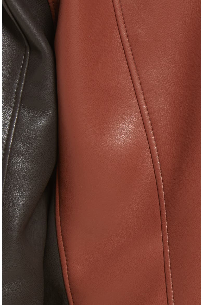 Two-Tone Faux Leather Moto Jacket, Alternate, color, TWO SIDE