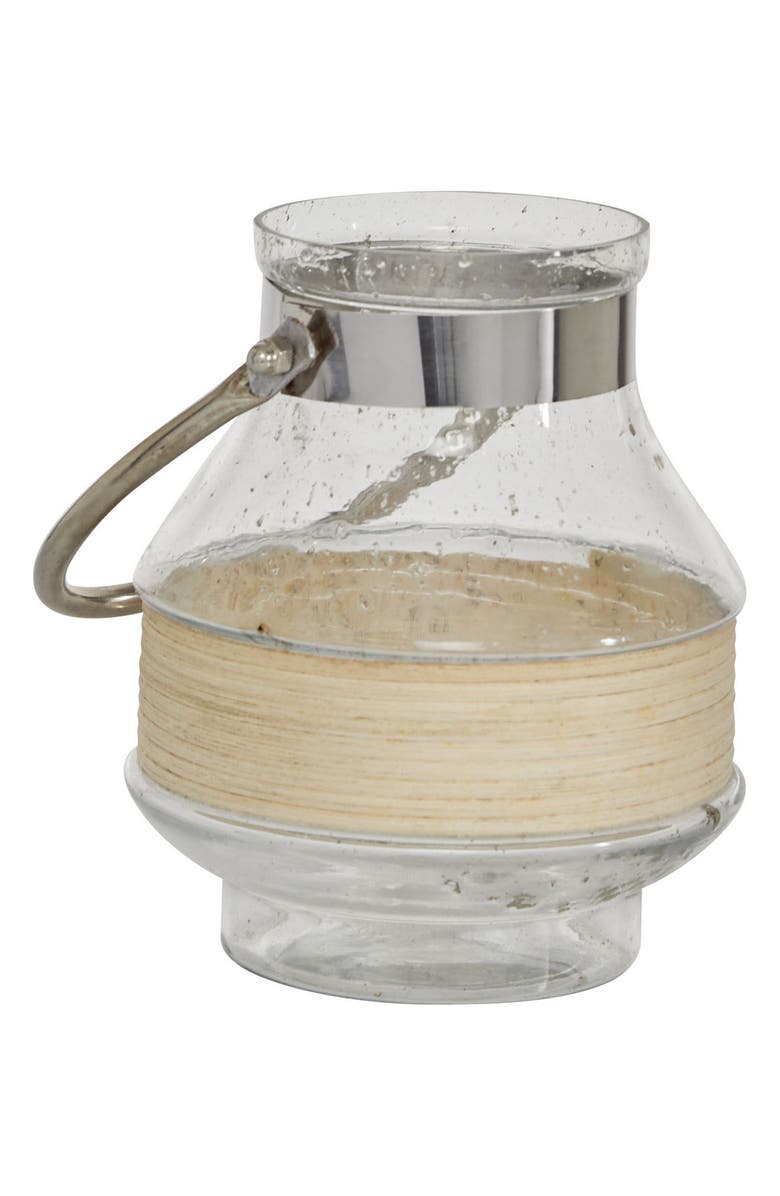 Novogratz Clear Glass Candle Lantern with Curved Handle, Alternate, color,