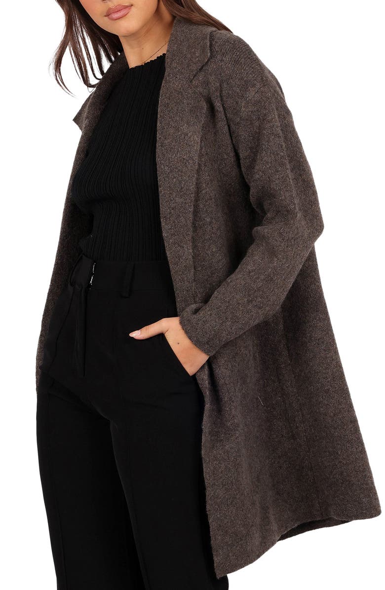 Petal & Pup Skylar Open Front Longline Cardigan, Alternate, color, Brown