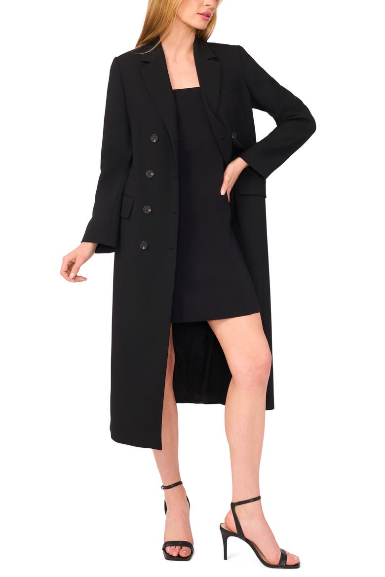 Double Breasted Long Blazer, Alternate, color, RICH BLACK