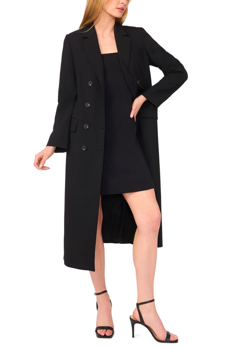 Ted Baker Double Breasted Long Blazer, Alternate, color, Rich Black