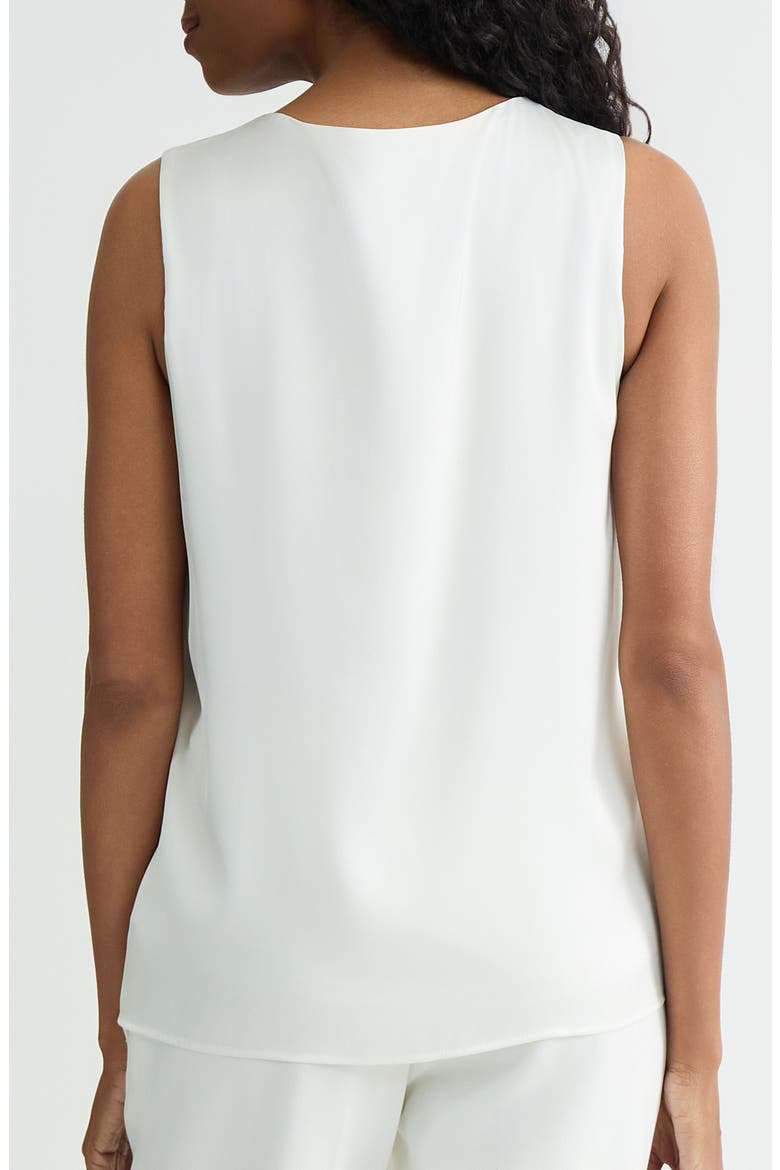 Box Pleat Sleeveless Matte Satin Top, Alternate, color, VANILLA ICE