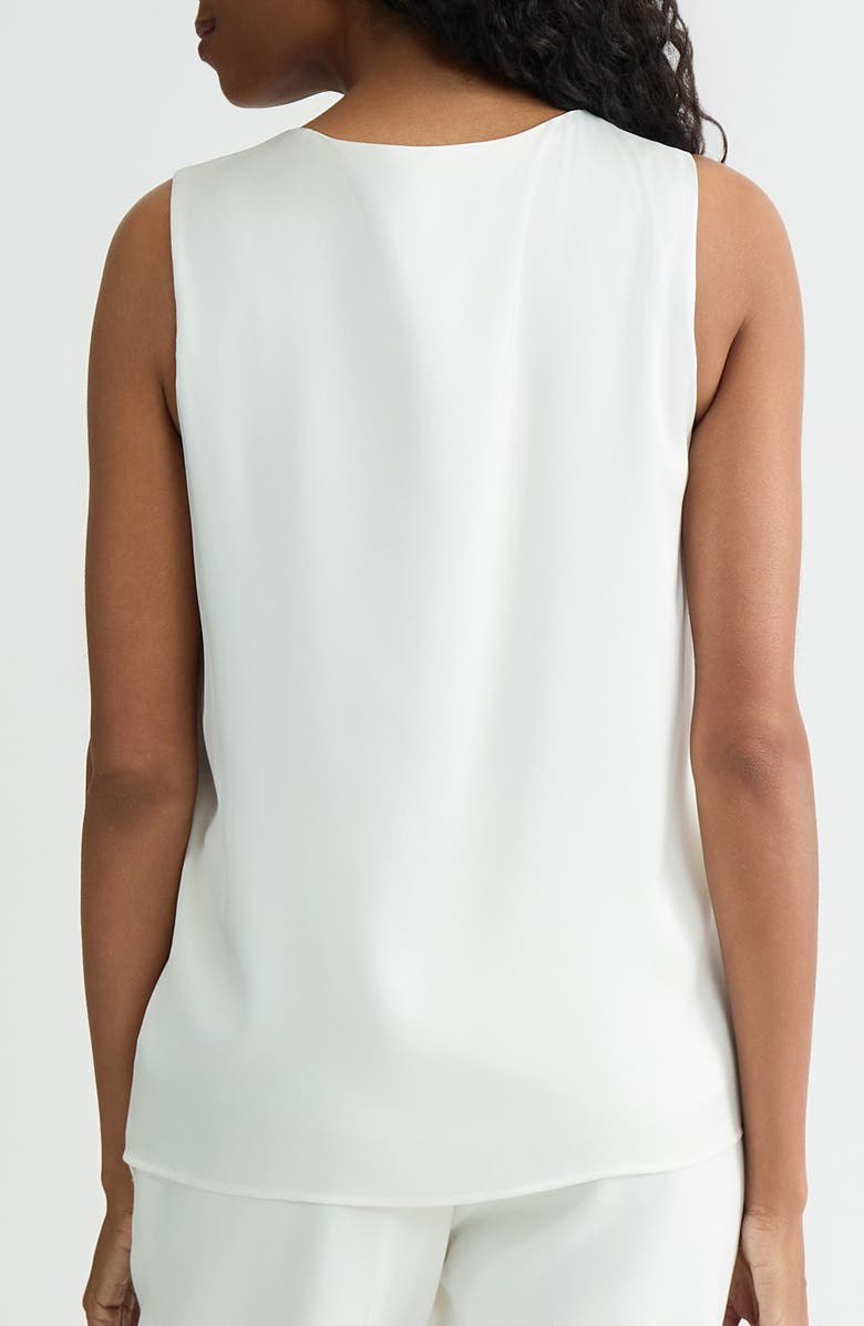 KASPER Box Pleat Sleeveless Matte Satin Top, Alternate, color, Vanilla Ice