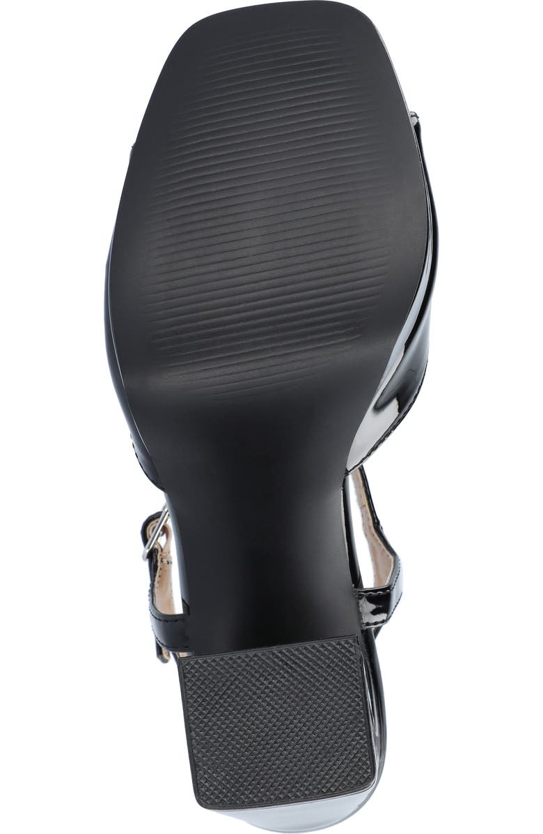 Journee Collection Ziarre Patent Block Heel Sandal, Alternate, color, Black