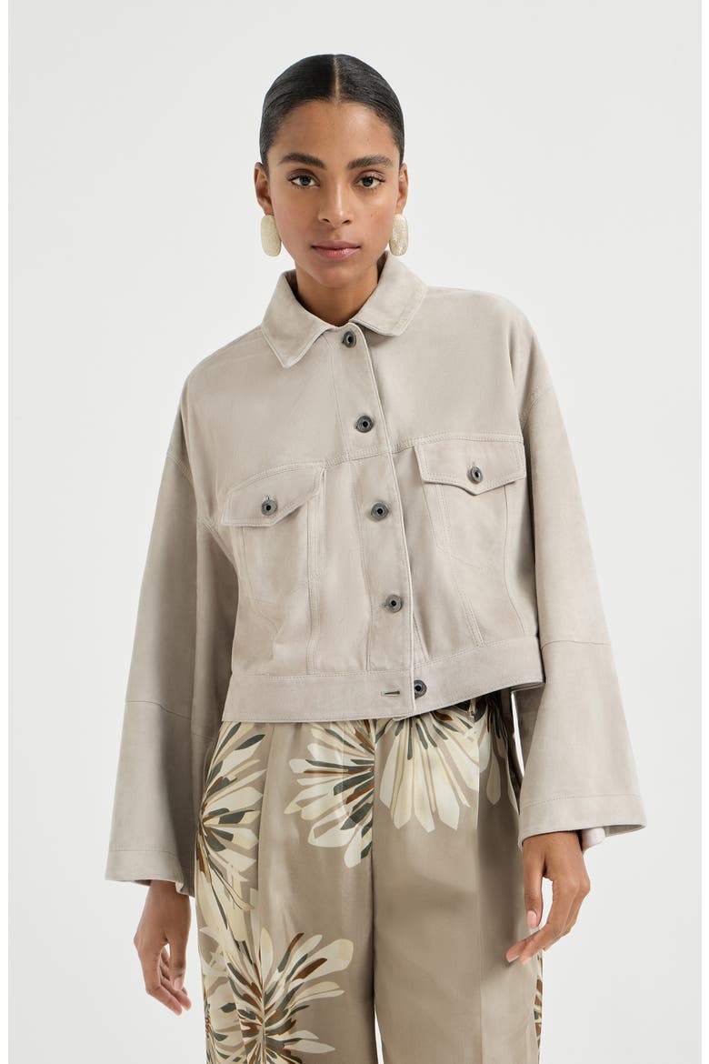 Couture suede jacket, Main, color, Grey