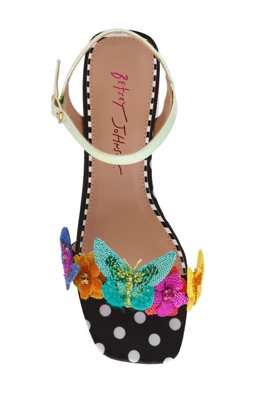 Shop Betsey Johnson Emerry Ankle Strap Sandal In Black Multi
