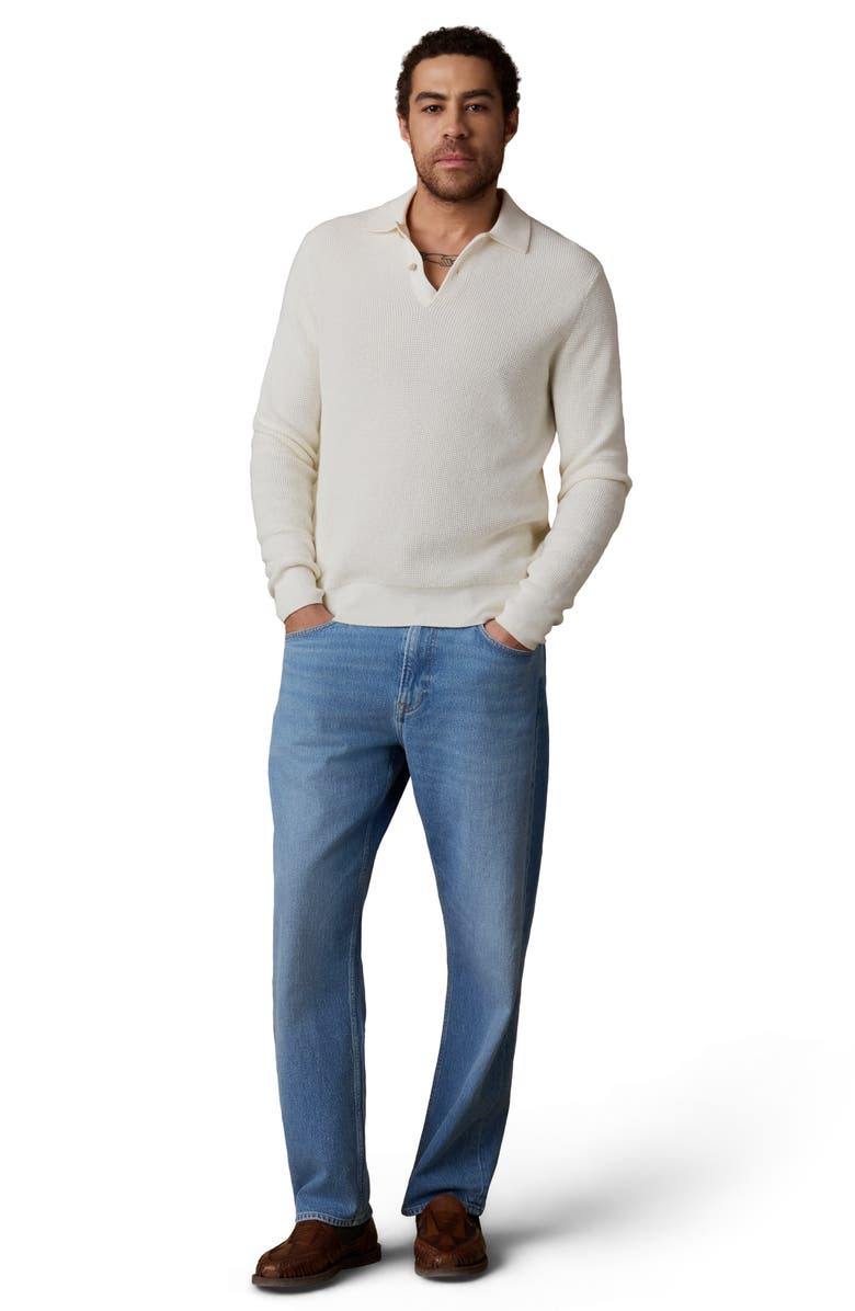 Faherty Sunwashed Organic Cotton Polo Sweater, Alternate, color, Natural