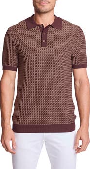 PAISLEY & GRAY Trim Fit Geometric Knit Polo