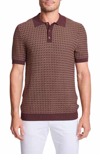 PAISLEY & GRAY Trim Fit Geometric Knit Polo