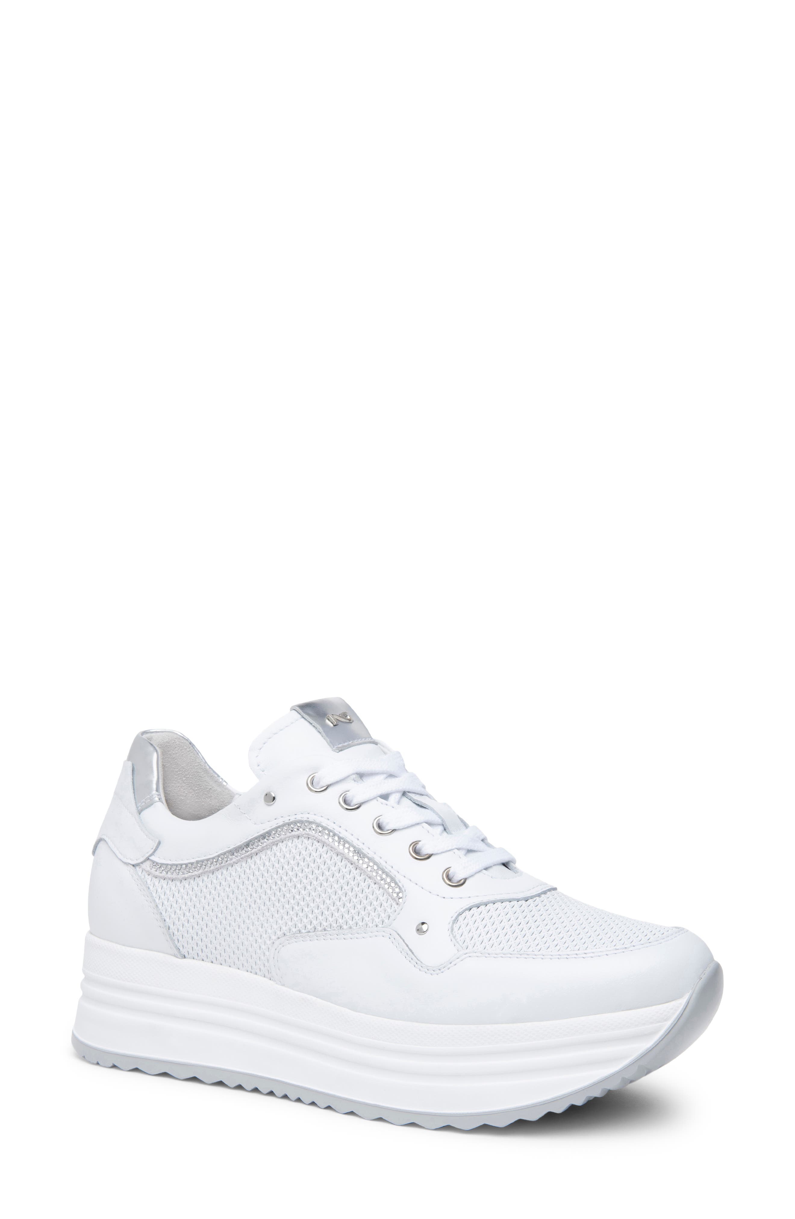NeroGiardini Perfed Platform Sneaker, Main, color, 