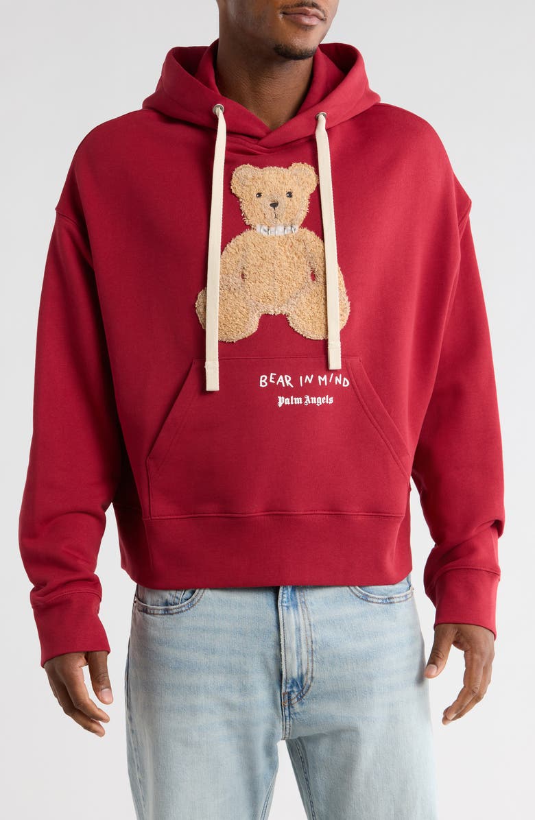 Palm Angels Bear in Mind Hoodie, Main, color, Red Brown